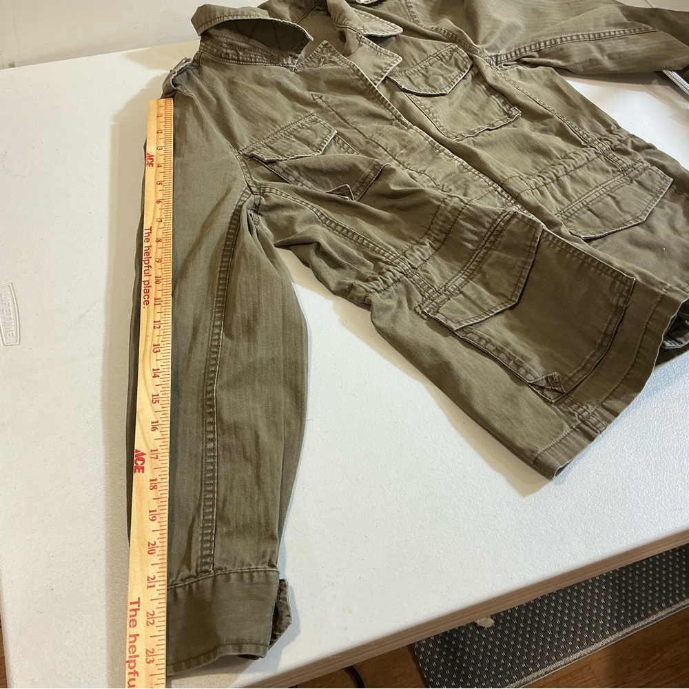 J.Crew Brown Utility Field Jacket Women’s Medium – Distressed Khaki Button-Up - Picture 15 of 15